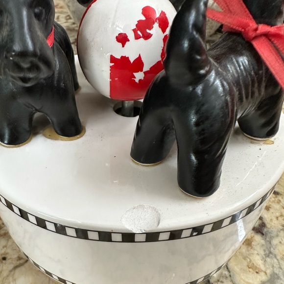 Scottie terrier vintage music box Dept. 56 dogs rare ceramic Japan - Picture 6 of 8